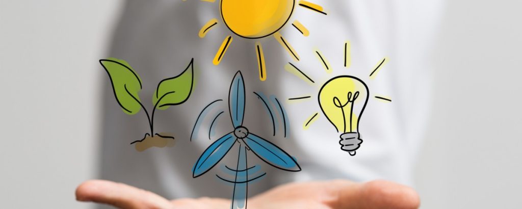 Grafika z symbolami energii