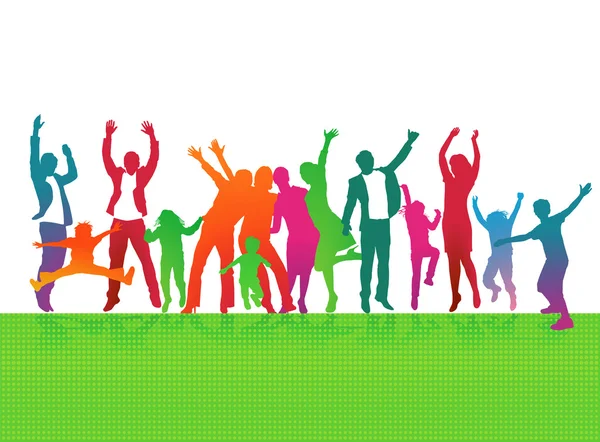 tłum kolorowych ludzi