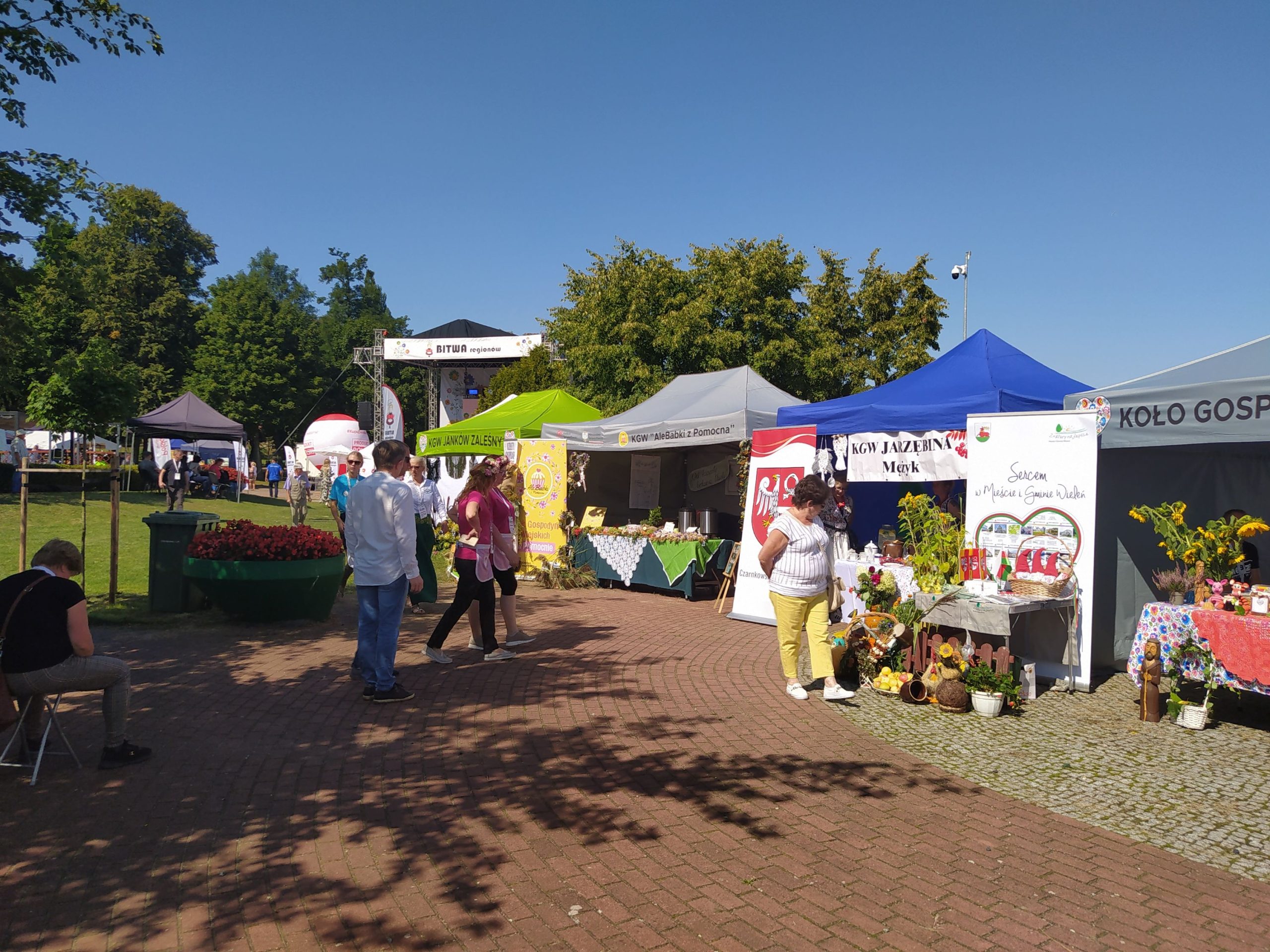 Stoiska wystawiennicze podczas festynu
