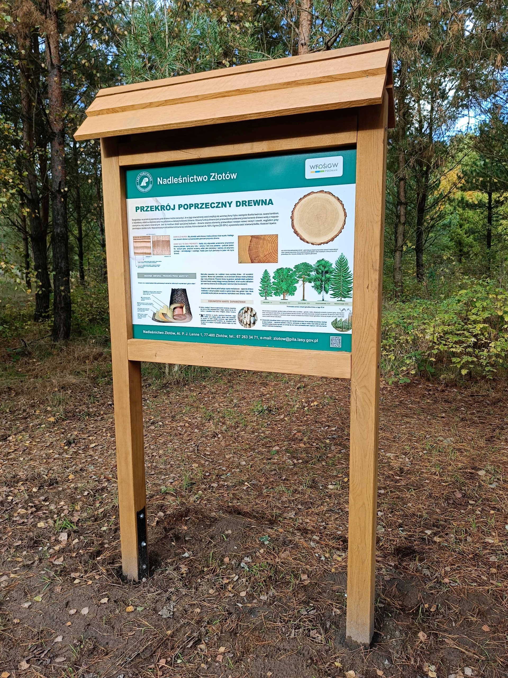 Jedna z tablic edukacyjnych na terenie realizowanego przedsięwzięcia w Ośrodku "Zwierzyniec"