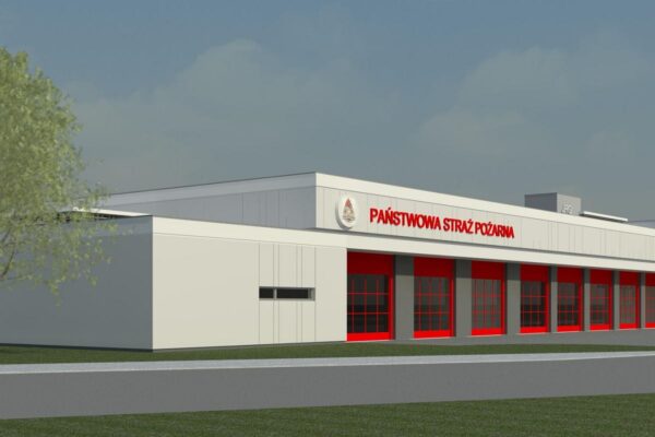 Grafika z budynkiem Straży Pożarnej